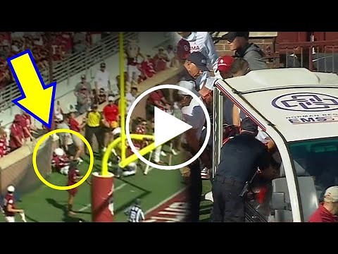 Oklahoma WR Keontez Lewis Injury | OU Player Carted Off After Brick Wall Collision vs Kent State