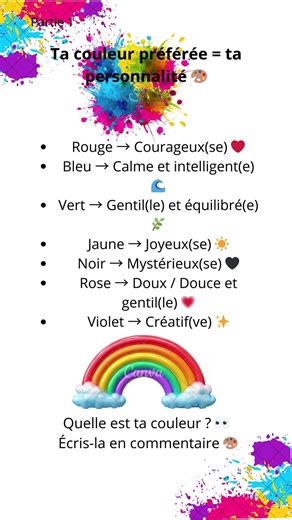 Ta couleur préférée = ta personnalité 🎨 Partie 1