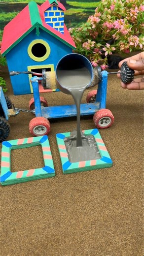 😱 Real Working Mini Tractor Making Cement Pillar | Amazing DIY Construction Machine 🚜 #shorts