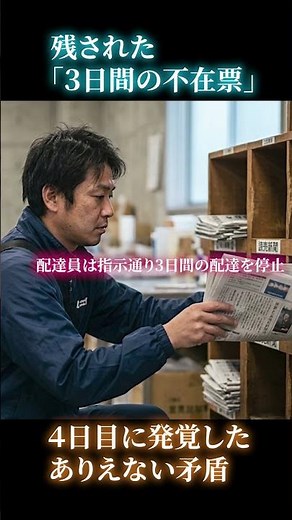 ポストに残された「3日間の不在届」。4日目に発覚したありえない矛盾 #意味が分かると怖い話