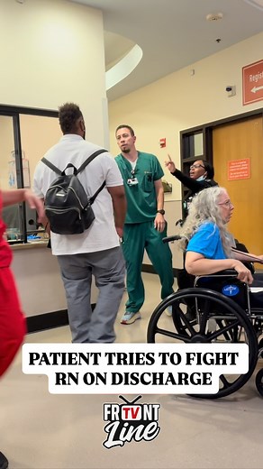 🚨 Hospital patient tries to start a fight with an RN on the way out… nurse wasn’t going for it! 😳💥🏥 #FrontlineTV #HospitalDrama #ViralVideo #FYP #Fight #News | FrontLine TV
