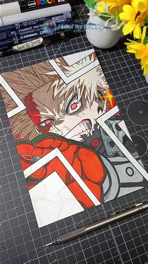 Drawing Bakugo Katsuki 💥 MY HERO ACADEMIA || Stained Art 🎨 #shorts #drawing #myheroacademia #mha