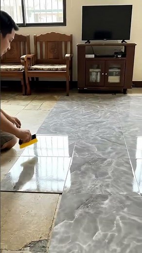 Peel & Stick Marble Floors! 💎 Waterproof DIY Tiles #HomeReno #DIY #Flooring