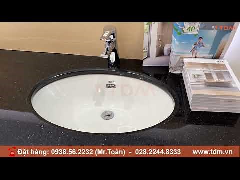 TDM.VN | Review chậu rửa mặt Inax AL-2216V âm bàn đá + vòi lavabo Inax LFV-6012S nóng lạnh cao cấp