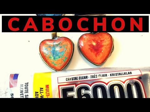 Fixing glass cabochon into pendant bezel with E6000 glue