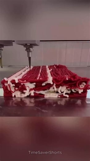 Science hub on Instagram: "The video shows how a steak is 3D-printed to look and feel like real meat. Plant-based ingredients are processed into different textures that mimic muscle fibers, fat, and connective tissue. A food printer then prints these layers precisely, recreating the structure of a real steak. After printing, the steak is cooked, where heat helps bind the proteins and enhances texture, making it chew, sizzle, and taste similar to real meat. The video highlights how food science a