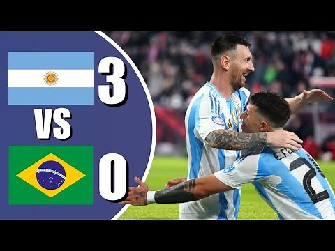 Argentina vs Brazil 3-0 | FIFA World Cup Qualifiers - CONMEBOL | 2025 | ALL GOALS & HIGHLIGHTS