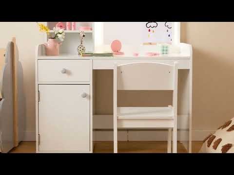 👑 Kids Vanity Set with Lights & Mirror | Princess Dress-Up & Pretend Play