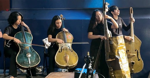 Creative musicians turn trash to instruments and a landfill to theater