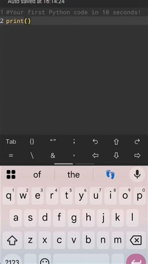 Your first Python code in 10 seconds!#coding #python #codeandcraft #shorts #beginners #tech