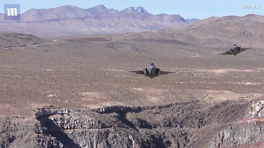 Dutch air force fighters captured flying over Death Valley