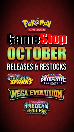 Here are all of the Pokémon TCG drops & restocks happening at GameStop in the month of October. Are you waiting in line? . . . . #pokemoncommunity #pokemoncards #pokemontcg #pokemon | PokeYen