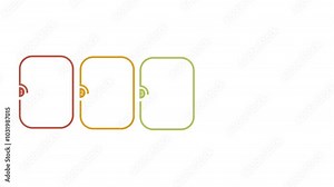 Business video infographics with multicolor rectangle. animation visualization with 5 steps for diagram, flowchart, banner, presentations, web, content, levels, chart, graphic, animated video