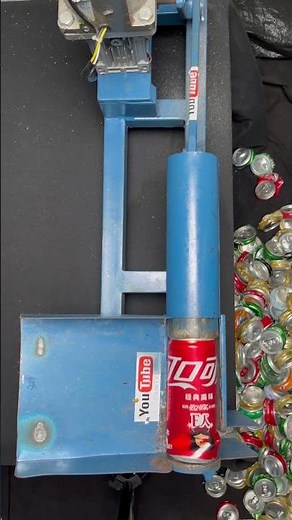 Upcycling Aluminum Cans #machine #automobile #copper #aluminum #crushing #sound #tools #bottle