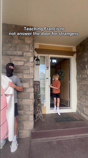 Teaching Francis to not answer the door for strangers 😭