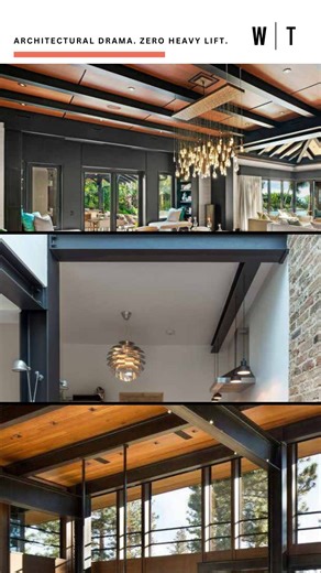 2.7K views · 295 reactions | Raw industrial edge, simplified. ️️⁠ Faux Steel I-Beams deliver the bold look of exposed steel—without the weight or structural load.⁠ ⁠ Lightweight, durable, and designed to install after construction is complete.⁠ ⁠  Learn more at the link in bio⁠ ⁠ ⁠ ⁠ ⁠ #DesignInspiration #WallPanels #CommercialInteriors #FauxConcrete #DIYFriendlyMaterials #BuildBetter #timelessdesign | Wall Theory | Facebook