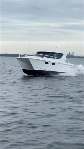 ArrowCat 320 Power Catamaran Express Cruiser Gliding Smoothly Over The Waves