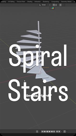 Machy | 3D Digital Content Creator on Instagram: "Creating spiral stairs in Blender just got easier with array modifier #blendertips #blendertutorial #blendercommunity"