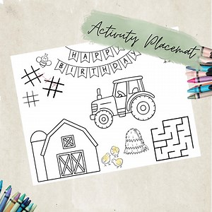Farm Printable Activity and Coloring Page - Etsy