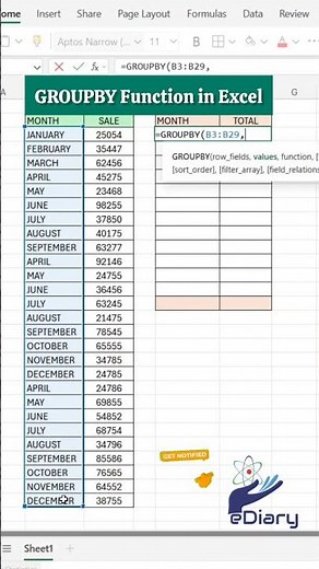GROUPBY Function in Excel – Powerful Data Grouping #groupby #dataanalysis #dataentry