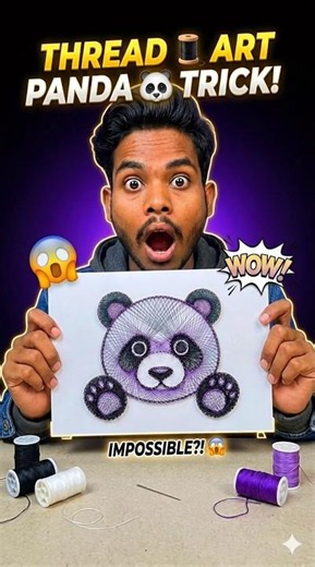 Amazing String Art Trick! 😱 Panda Making With Thread #shorts #ytshorts #experiment #facts #viral
