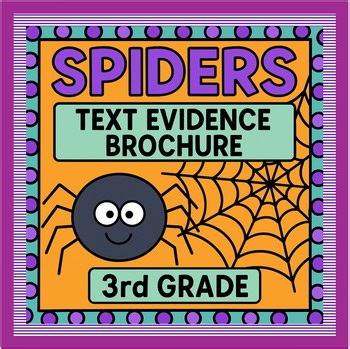 Spider Craft Brochure Reading passage activity Halloween 3rd grade informational