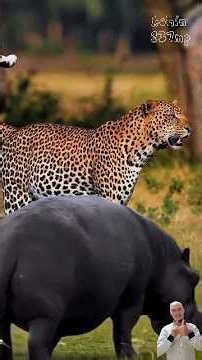 Berbalik atau Mundur? Kisah Menegangkan Menghadapi Kuda Nil Raksasa #animals #shorts