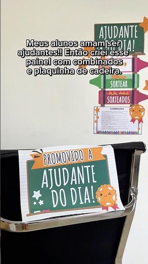Recurso Dinâmico Painel Ajudante do Dia Volta às Aulas com 1º, 2º, 3º, 4º e 5º ano