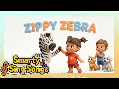 Zippy Zebra Song | Run & Zoom with Rainbow Zebra! | Animal Nursery Rhymes for Kids & Toddlers