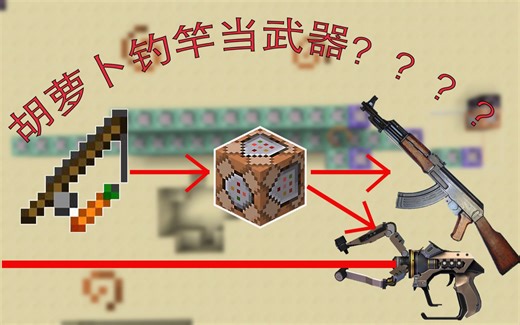 【命令方块/教程向】枪战福音！！使用『胡萝卜钓竿』制作枪械？