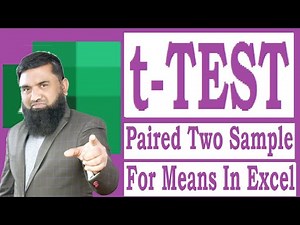 Data Analysis T-Test Paired Two Sample For Means In Excel