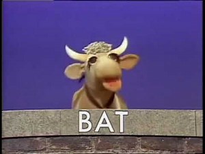 Classic Sesame Street - Gladys The Cow Spells HEN BAT COW