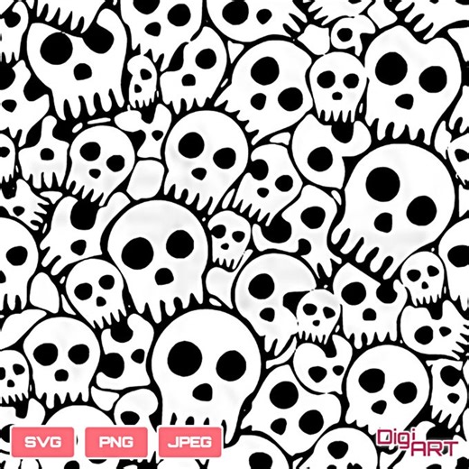 Skull Pattern Art: Gothic Vector File (SVG, PNG, JPEG) - Etsy