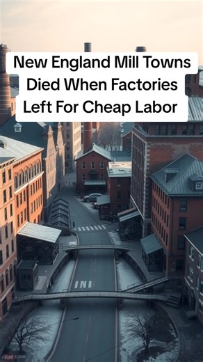 New England Mill Towns Died When Factories Left For Cheap Labor New England mill towns, textile mills, Lawrence Massachusetts, Lowell, Fall River, factory closures, corporate abandonment, deindustrialization #NewEngland #MillTowns #Deindustrialization #Massachusetts #RhodeIsland New England mill towns like Lawrence, Lowell, Fall River were industrial powerhouses. After WWII, textile mills relocated south for cheaper labor and weaker unions. Entire communities collapsed. Beautiful empty mill buil