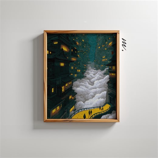 Ethereal Fantasy City Wall Art Printable, Dreamlike Cityscape Illustration, Instant Download Wall Decor - Etsy