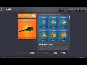 how to open shop in tanki online test server?