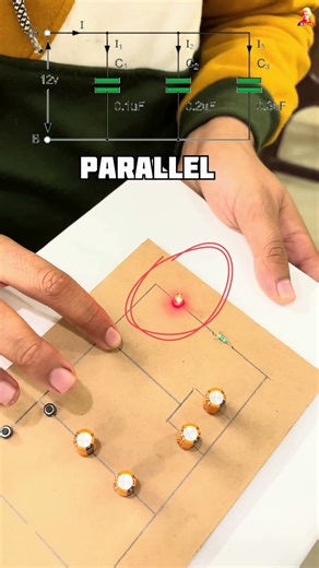 capacitance in series and parallel | easy science project #experiment #shorts