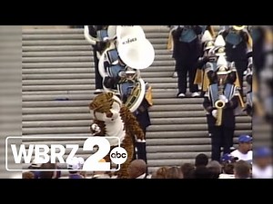 Historic performance: LSU and Southern marching bands perform the National Anthem together in 2004