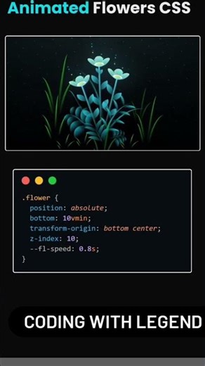 Sorry for the Break 😔 | Animated Flowers with Pure CSS 🌸 #shorts
