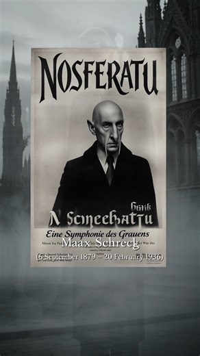 Max Schreck (6 September 1879 – 20 February 1936) was a German actor best remembered for his haunting portrayal of Count Orlok in the silent horror classic Nosferatu. His performance became one of the most iconic in early cinema and helped define the visual language of vampire mythology for generations. Born Friedrich Gustav Maximilian Schreck in Berlin, he trained in acting and worked extensively in theater before entering film. He performed in various German cities and developed a reputation a