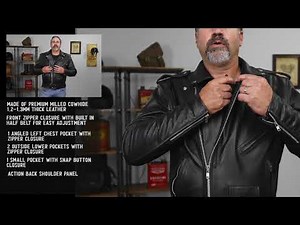 Milwaukee Leather LKM1781 Men's “The Legend” Classic Police Style Black Leather Motorcycle Jacket