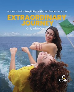 With Costa, the experience goes beyond destinations – it’s about living the best of Italy aboard. 🍷 Indulge in authentic hospitality, savor elegant moments bathed in golden sunsets, and delight in rich flavors crafted to make every journey truly unforgettable. Discover the exclusive lifestyle that only #CostaCruises can offer. Because you deserve more than just a trip. 🚢 | Costa