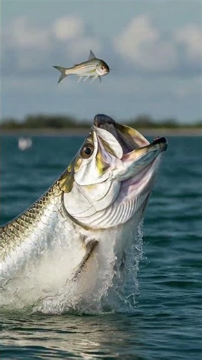 Giant Tarpon vs Jumping Mullet! One Escape, Then the Final Strike 🐟⚡