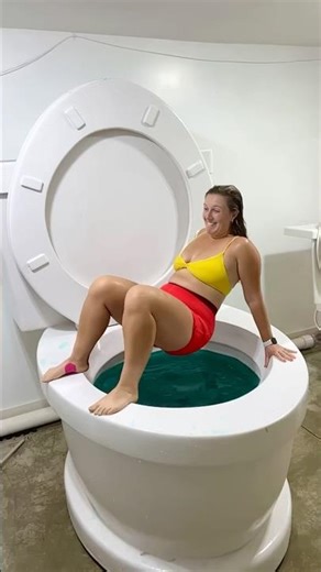 Big toilet jumping ladies funny prank challenge