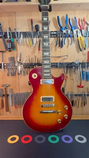 On the bench for a setup #luthier #guitarrepair #luthiery #gibson