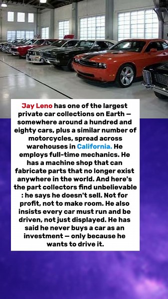 Jay Leno Owns Around 180 Cars — And Says He Has Never Sold a Single One
