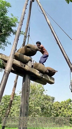 Riding Heavy Sacks: How Counterweight Force Drives Wooden Piles Into Earth