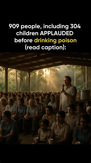 1. November 18, 1978, Jonestown. A 44-minute tape captured what no horror film has replicated. Jim Jones telling 909 people to drink cyanide-laced Flavor Aid. The most disturbing part isn't screaming — it's the calm. Mothers reassuring toddlers. A woman argues for 3 minutes that they should live. The crowd shouts her down. They were not hostages. They applauded. 2. Jones didn't start with poison. He started with free clinics, racial integration, a church where Black and white families sat togeth