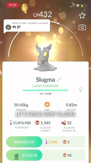 Evolving Shiny Slugma in Pokemon Go | Shiny Magcargo Evolution
