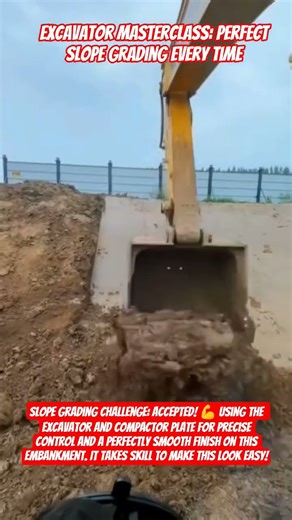 ​Excavator Masterclass: Perfect Slope Grading Every Time #shorts